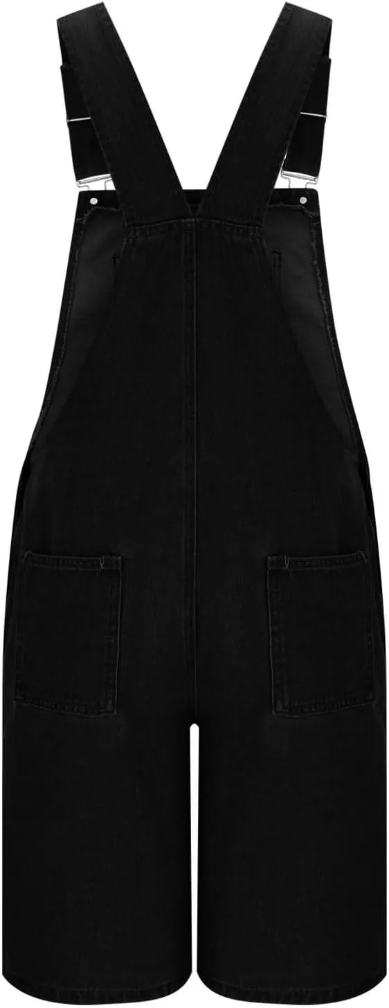 Mens Denim Overalls Slim Fit Casual Bib Pants Jumpsuit Summer Jeans Slim Fit Shorts Cargo Rompers with Pockets