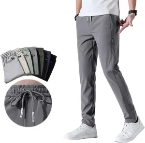 Men's Fast Dry Stretch Pants,Men's High Stretch Multi-Pocket Skinny Cargo Pants,Waterproof Hiking Pants for Men