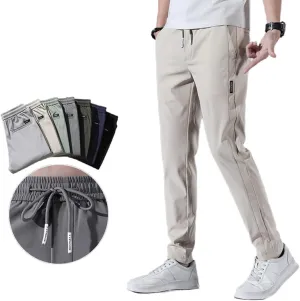 Men's Fast Dry Stretch Pants,Men's High Stretch Multi-Pocket Skinny Cargo Pants,Waterproof Hiking Pants for Men