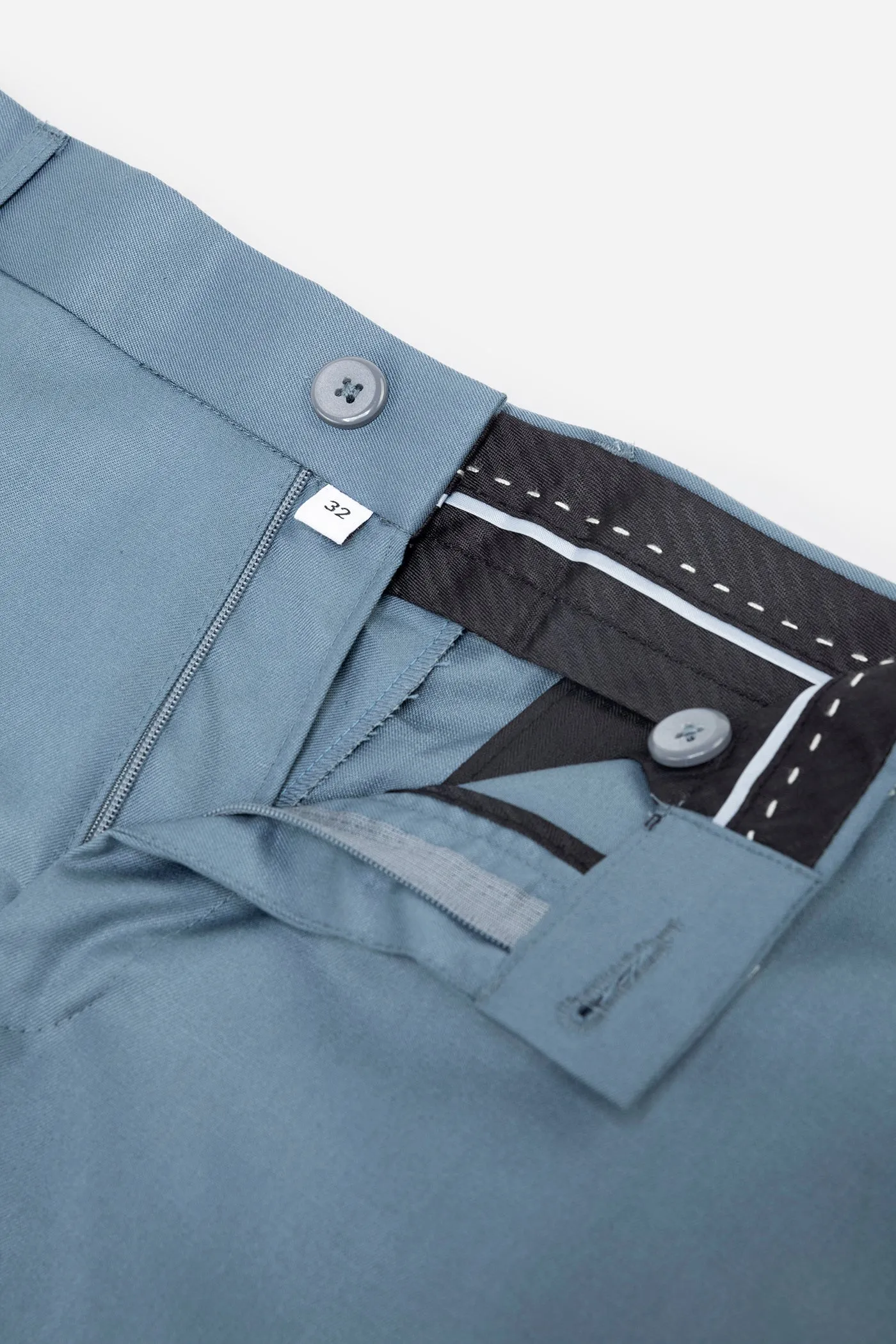 Men's Grey Solid Formal Trousers