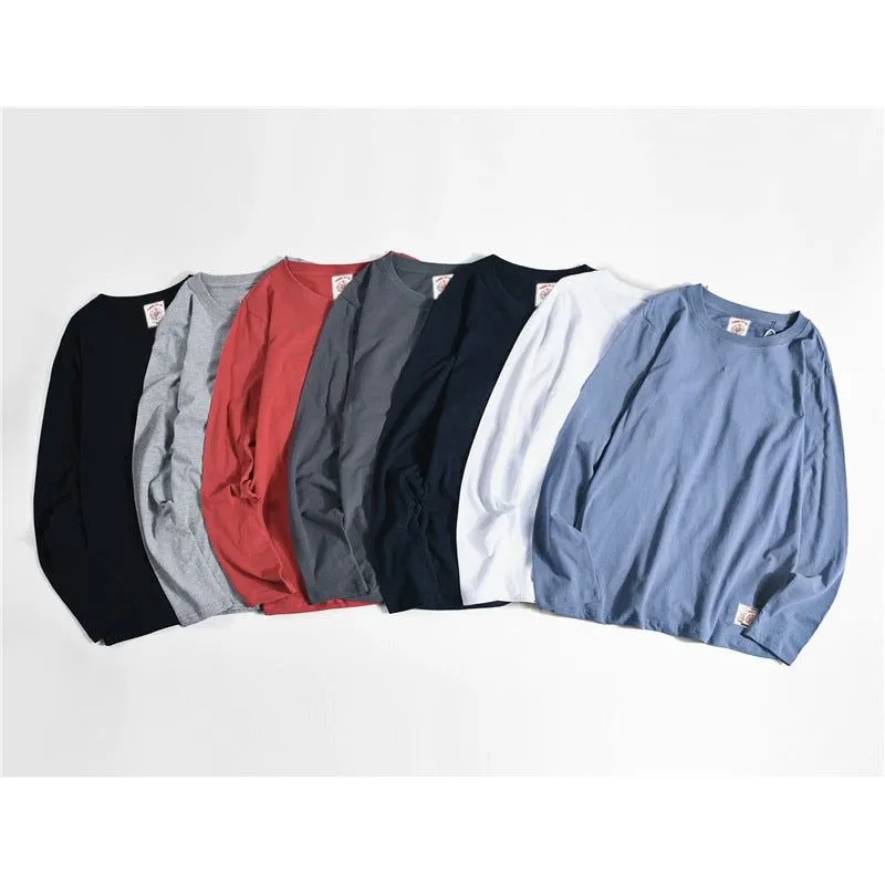 Men's Long Sleeve Cotton T-Shirt Solid Colors