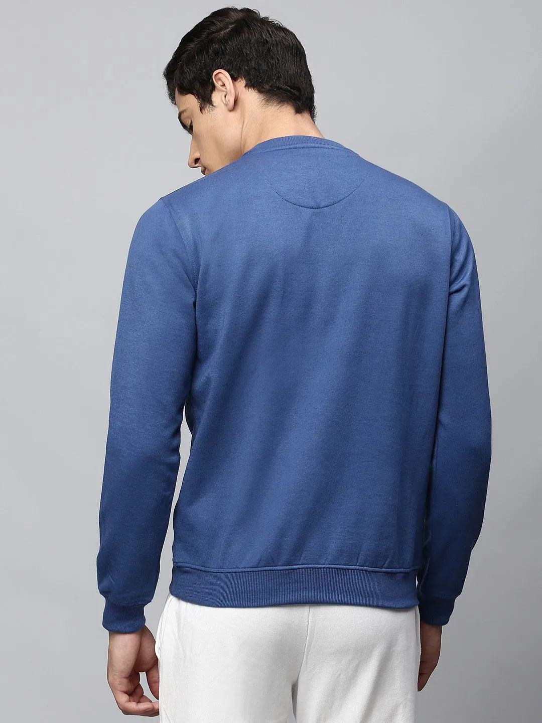Mens Long-Sleeve Sweatshirt - Lightweight Casual Winterwear  (Denim Blue)