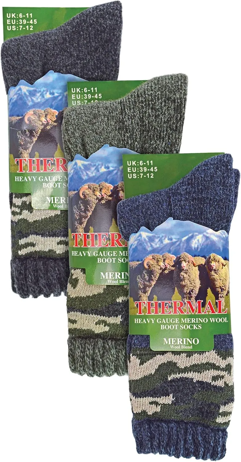 Mens Merino Wool Socks | Sock Snob | Warm Thick Knitted Boot Socks For Hiking