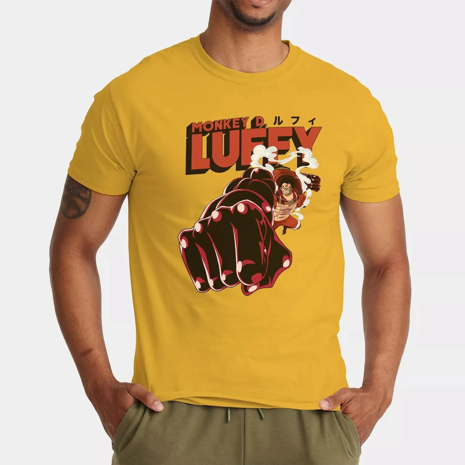 Men's Monkey D. Luffy Licensed Character Graphic One-Piece T-Shirt