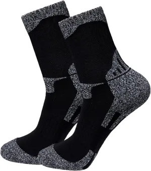 Men's Padded Anti Odor Blister Resistant Ankle Quarter Crew Hiking Socks, Size 7-12
