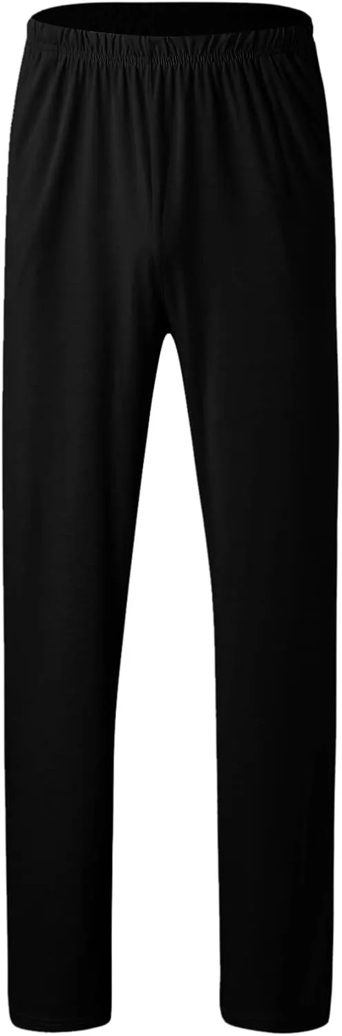 Men's Pajama Set Sleepwear Pjs, Color Block Lightweight Long Sleeve Crewneck Shirts and Bottoms, Soft Comfy Sleep Sets