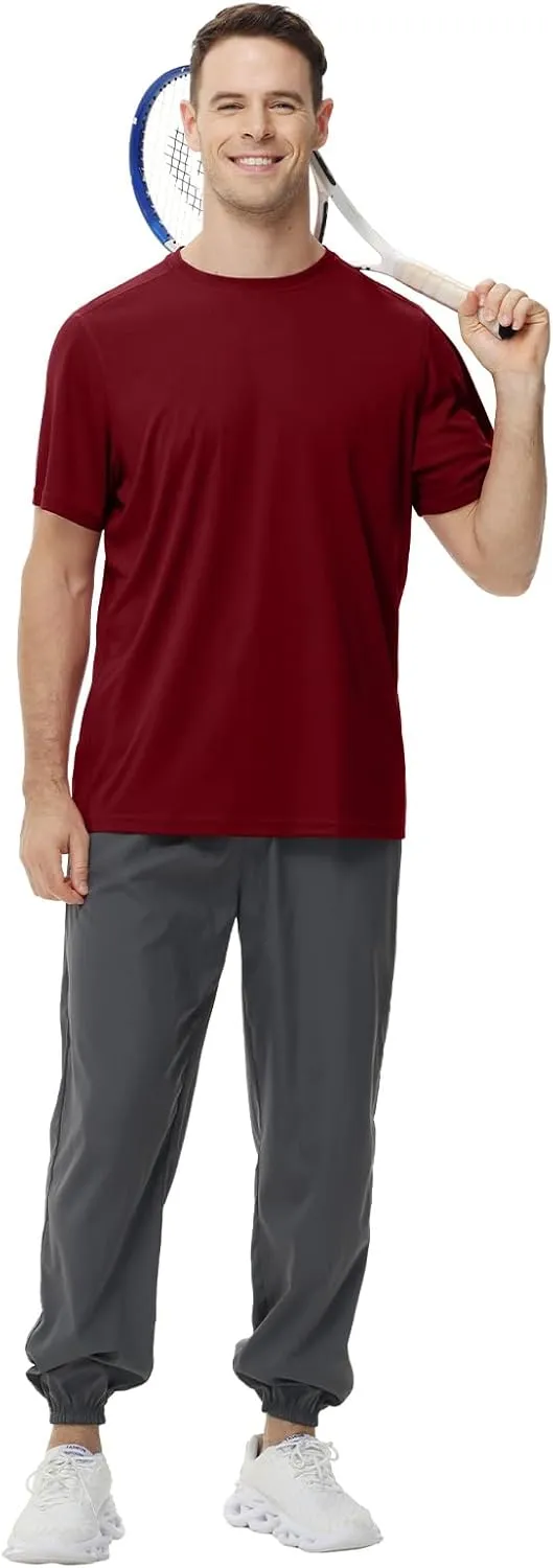 Mens Quick Dry Fit Mositure Wicking Athletic Performance T Shirt -Crewneck Outdoor Activewear Tops