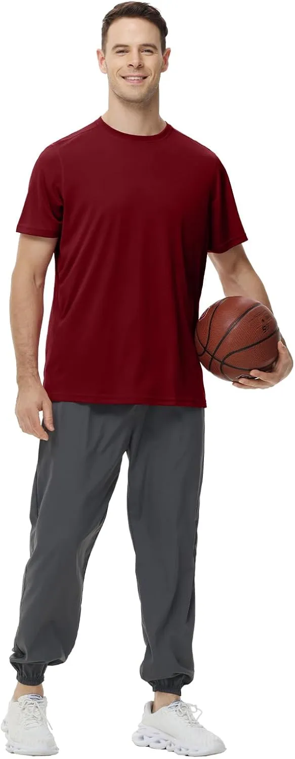 Mens Quick Dry Fit Mositure Wicking Athletic Performance T Shirt -Crewneck Outdoor Activewear Tops