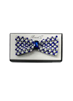 Men's Royal Blue and White Fashion Stones Bowties