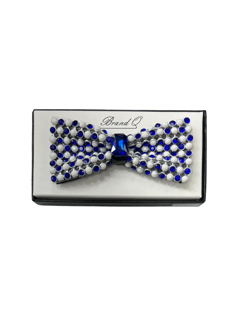Men's Royal Blue and White Fashion Stones Bowties