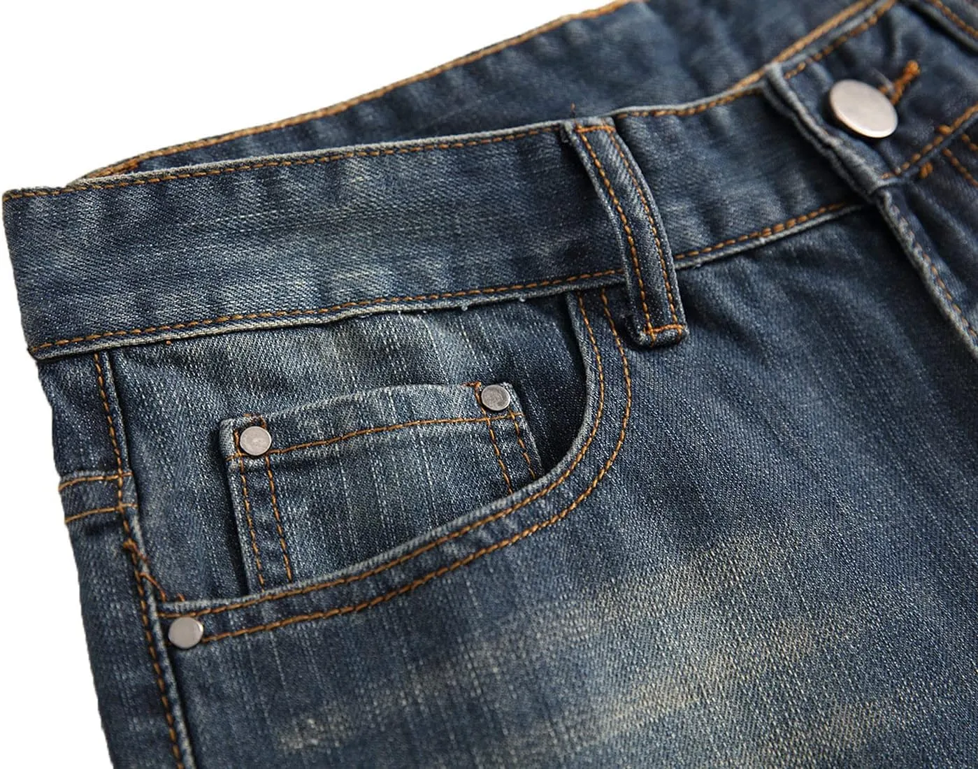 Men's Slim Fit Ripped Distressed Jeans Slim Straight Fit Denim Pants Slim Fit Straight Leg Denim Trouses