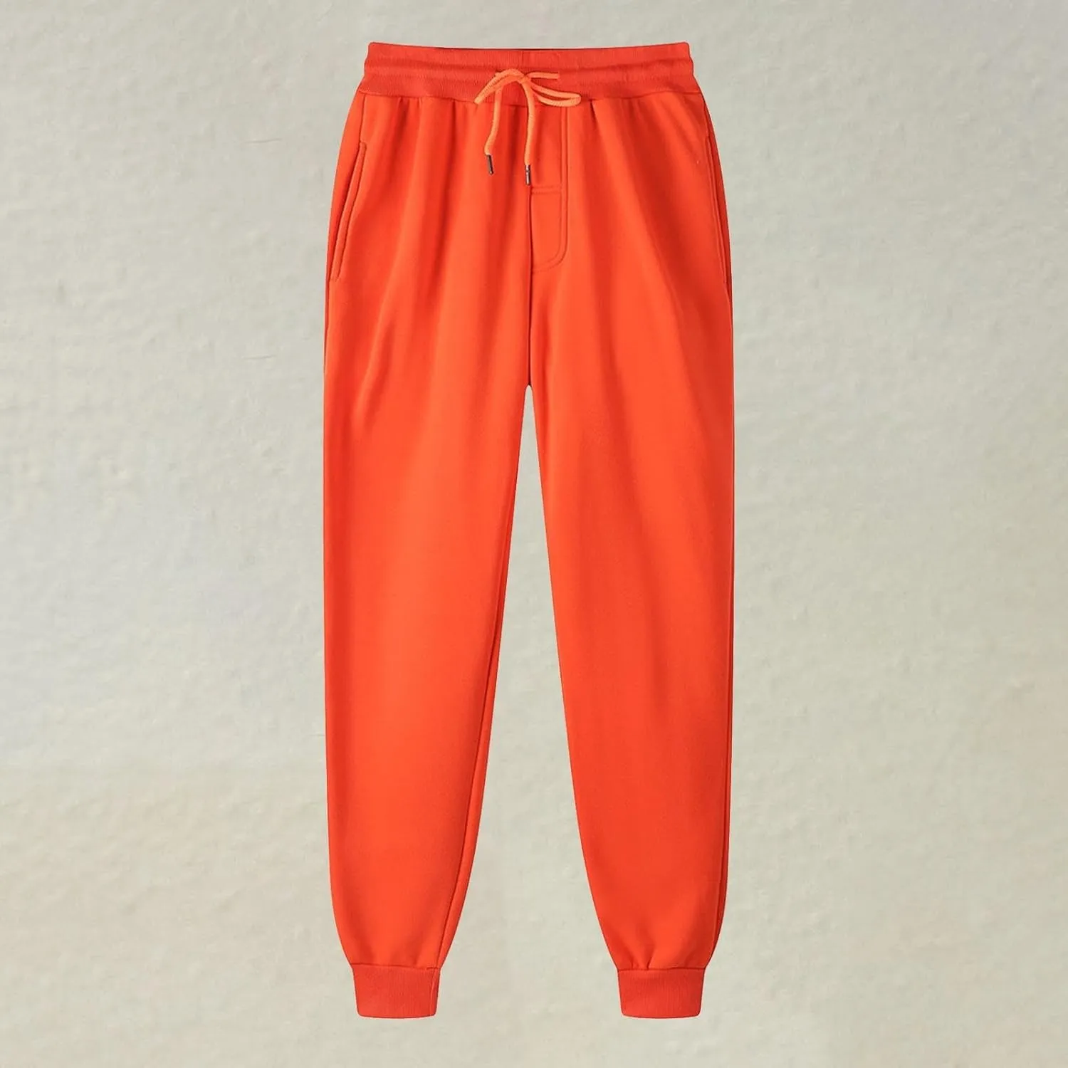 Men's Solid Color Jogger Pants Trendy Casual Straight Wide Leg Trousers Fall Winter Workout Running Sweatpants