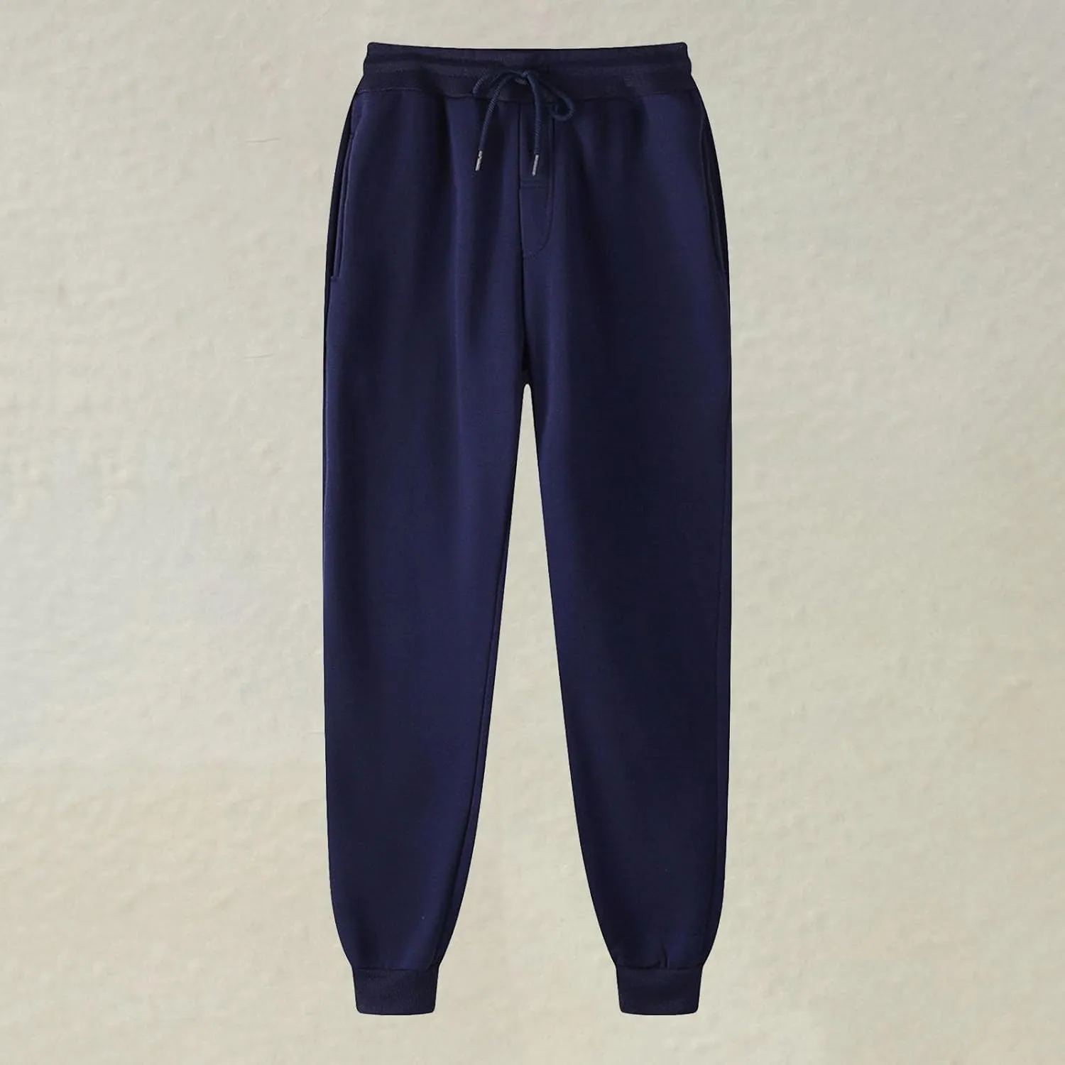 Men's Solid Color Jogger Pants Trendy Casual Straight Wide Leg Trousers Fall Winter Workout Running Sweatpants