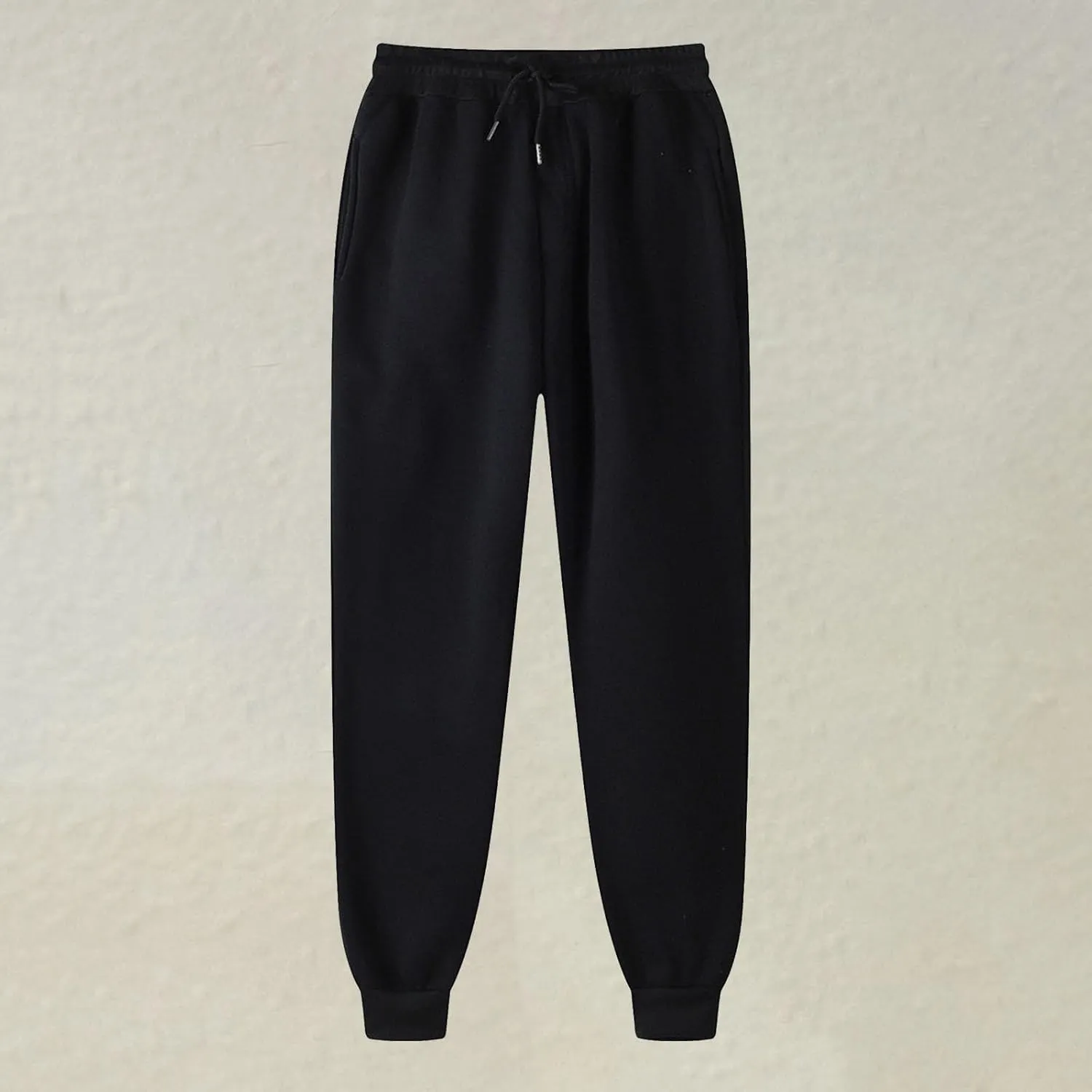 Men's Solid Color Jogger Pants Trendy Casual Straight Wide Leg Trousers Fall Winter Workout Running Sweatpants