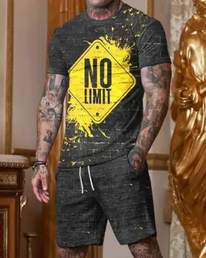 Men's T-shirt Set ,3D Digital Printed T-shirt, Men's Sports Set Fashion Casual two piece set
