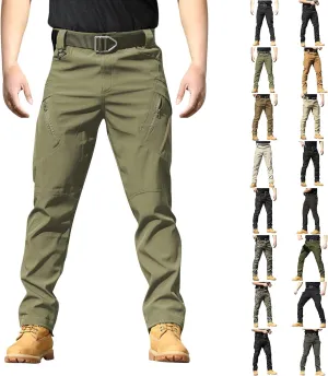 Men's Tactical Pants Waterproof Stretch Hiking Pants Multi Pockets Baggy Flex Camo Ripstop Cargo Pants Work Pants