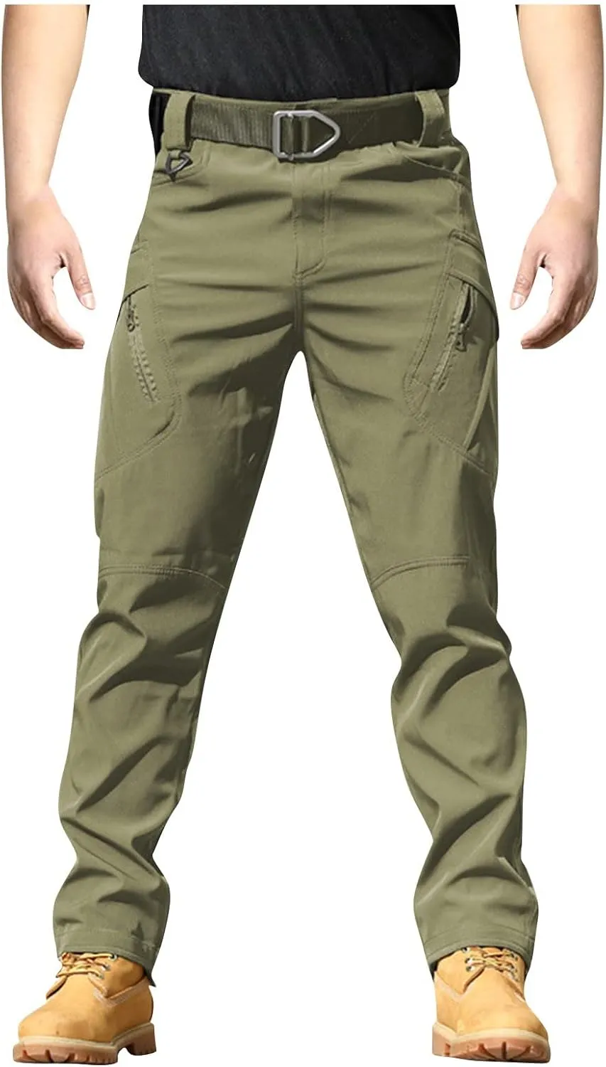 Men's Tactical Pants Waterproof Stretch Hiking Pants Multi Pockets Baggy Flex Camo Ripstop Cargo Pants Work Pants