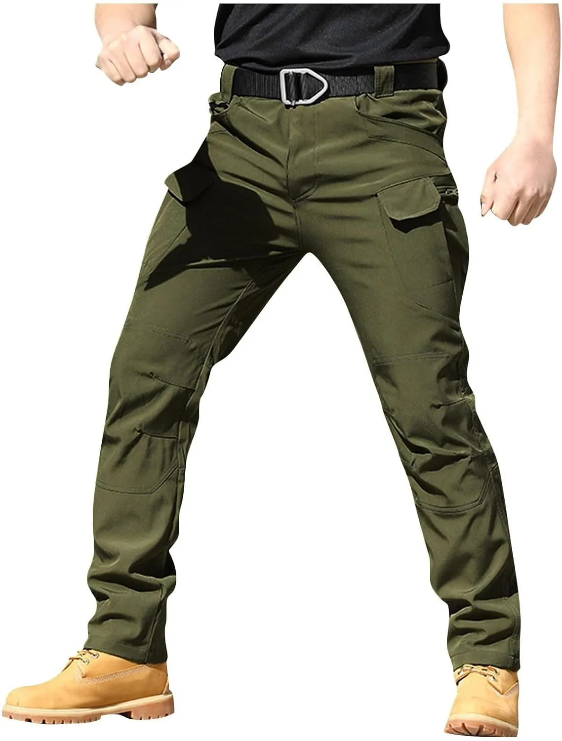 Men's Tactical Pants Waterproof Stretch Hiking Pants Multi Pockets Baggy Flex Camo Ripstop Cargo Pants Work Pants