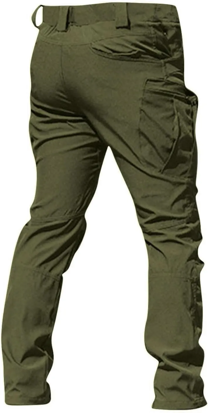 Men's Tactical Pants Waterproof Stretch Hiking Pants Multi Pockets Baggy Flex Camo Ripstop Cargo Pants Work Pants