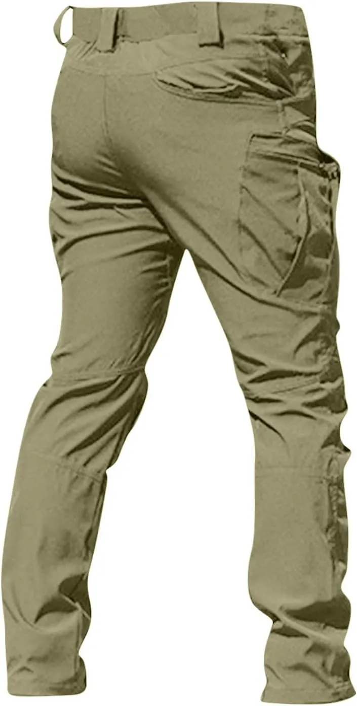 Men's Tactical Pants Waterproof Stretch Hiking Pants Multi Pockets Baggy Flex Camo Ripstop Cargo Pants Work Pants