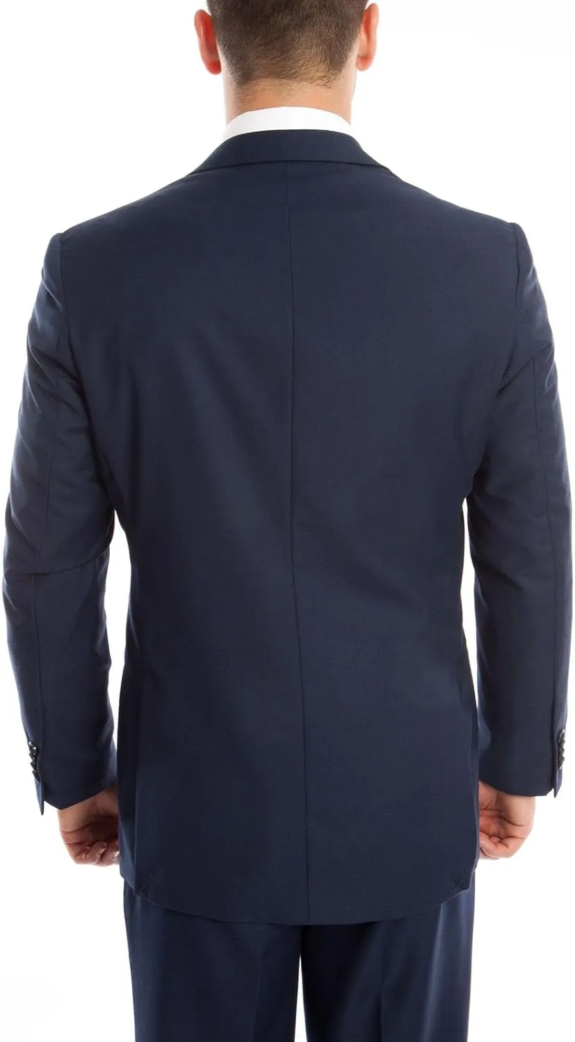 Mens Three Piece Slim Fit Solid Suit