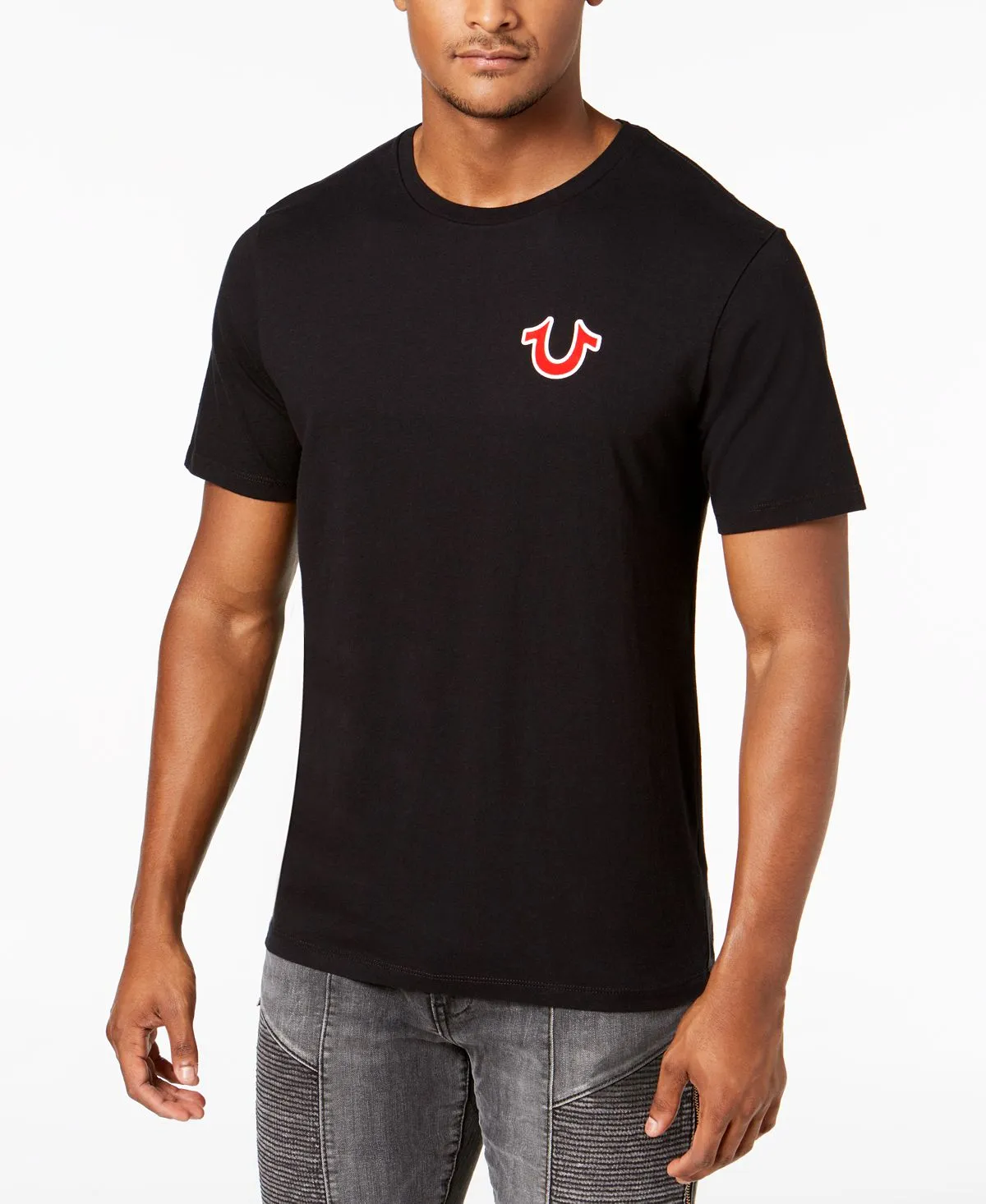Men's True Religion Buddha Logo Crew Neck Short Sleeve T-Shirt black