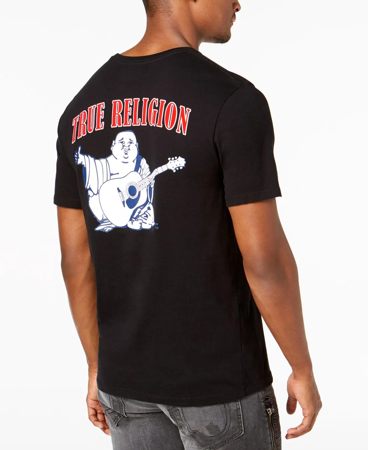 Men's True Religion Buddha Logo Crew Neck Short Sleeve T-Shirt black