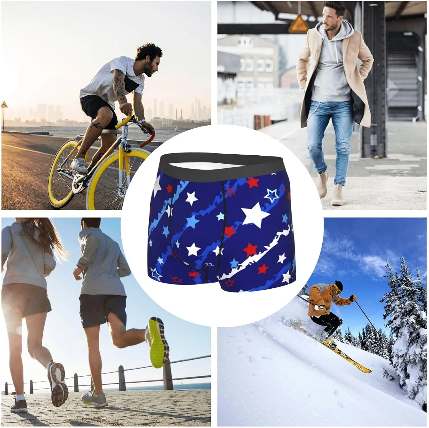 Men's Underwear Boxer Briefs Breathable Wide Waistband Boxer Shorts Underwear