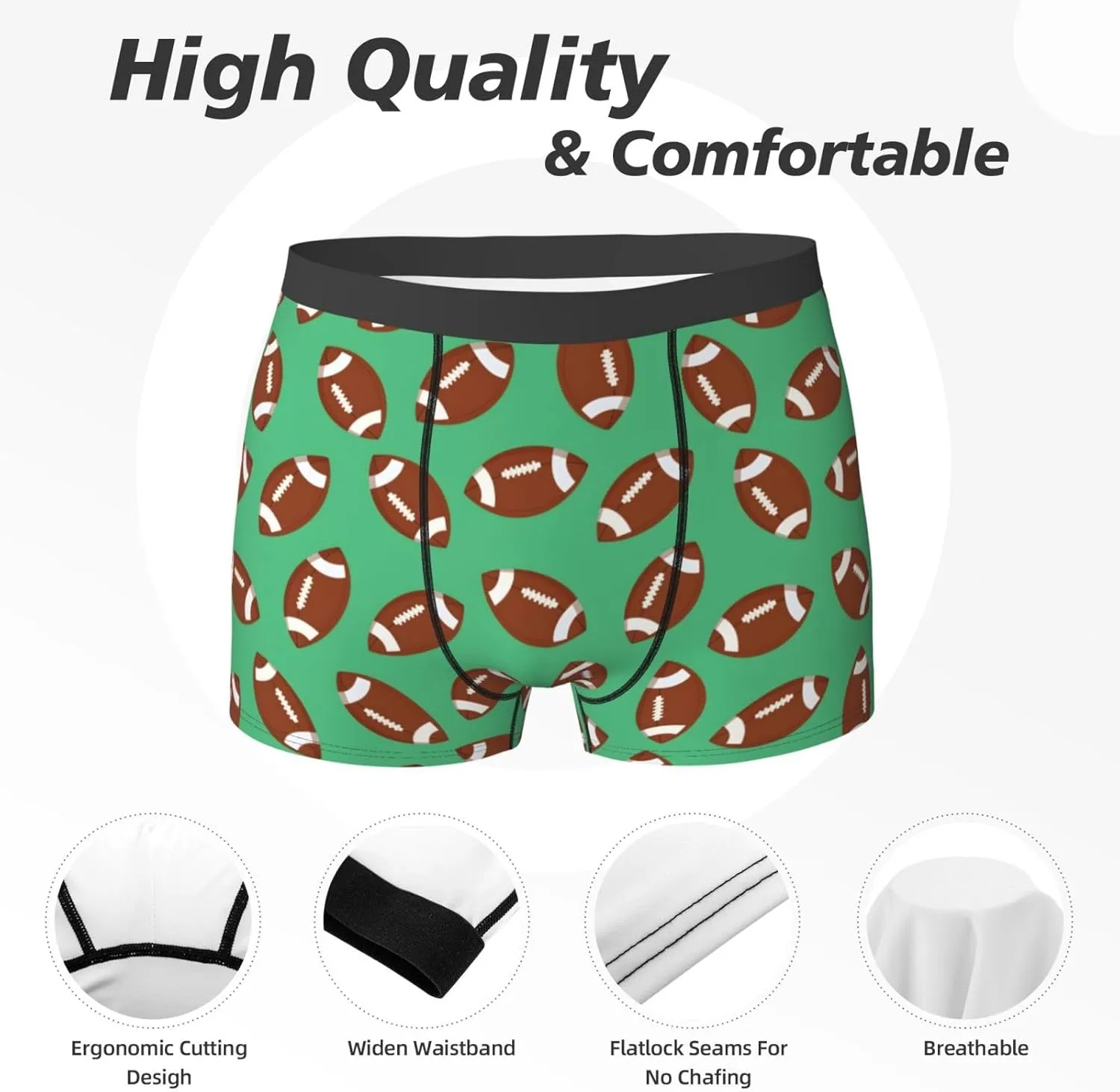 Men's Underwear Boxer Briefs Breathable Wide Waistband Boxer Shorts Underwear