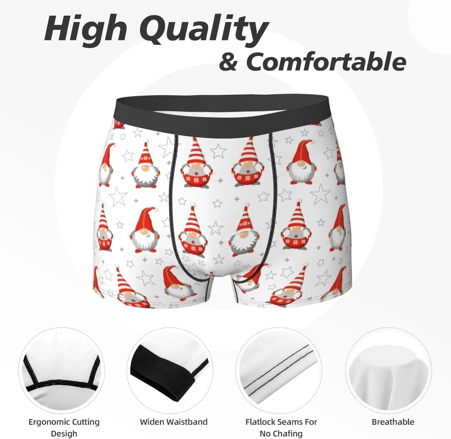 Men's Underwear Boxer Briefs Breathable Wide Waistband Boxer Shorts Underwear