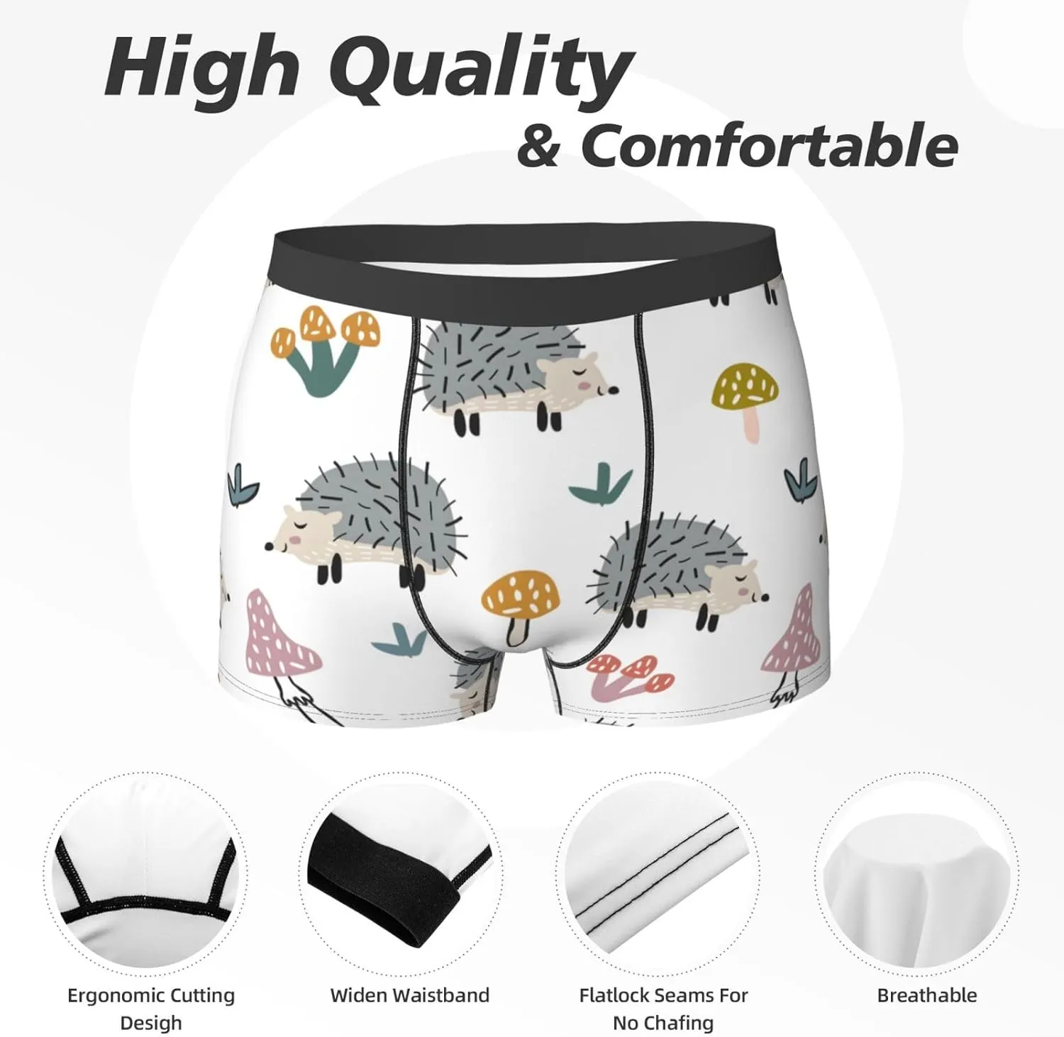 Men's Underwear Boxer Briefs Breathable Wide Waistband Boxer Shorts Underwear