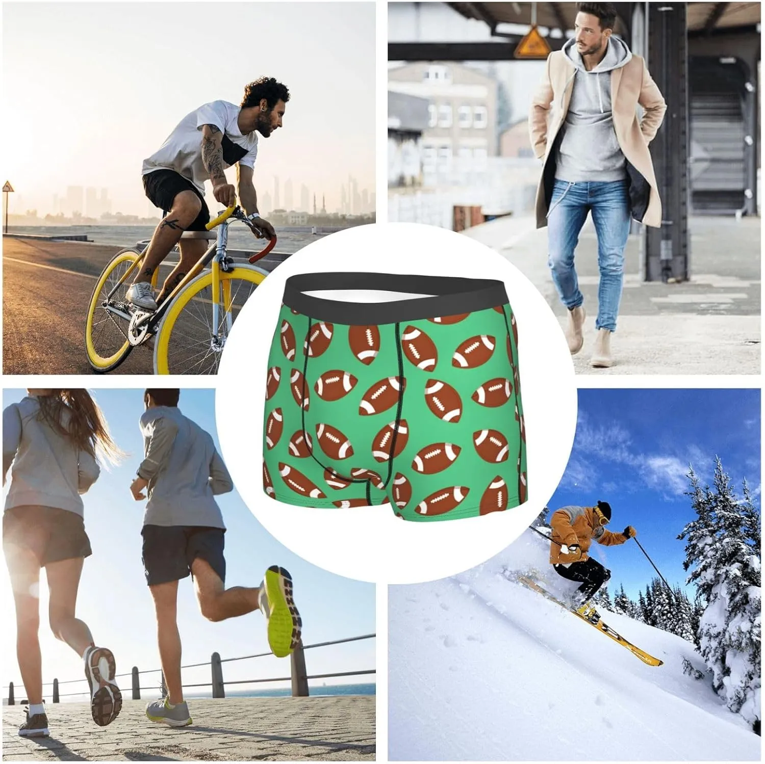 Men's Underwear Boxer Briefs Breathable Wide Waistband Boxer Shorts Underwear