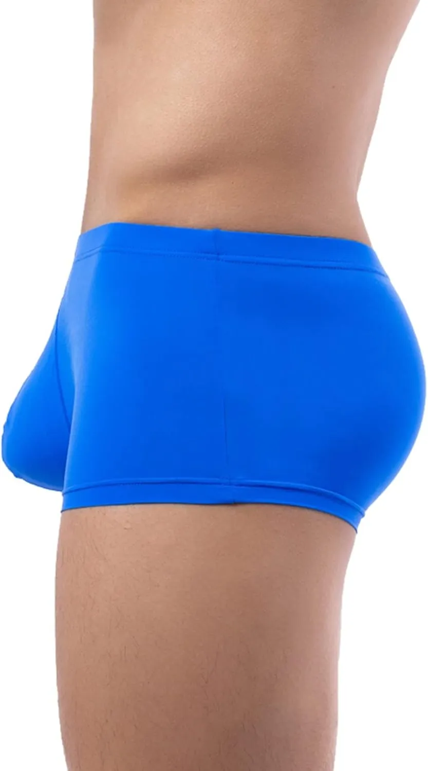 Mens Underwear Boxer Briefs Cotton Sexy High Waisted Breathable Underwear Stretch Comfort Pouch Trunks with Elastic Waistband