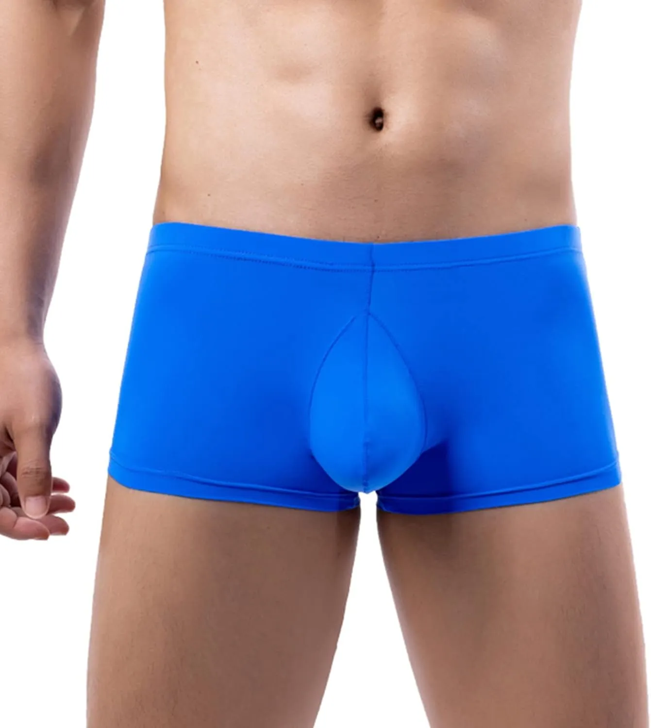 Mens Underwear Boxer Briefs Cotton Sexy High Waisted Breathable Underwear Stretch Comfort Pouch Trunks with Elastic Waistband