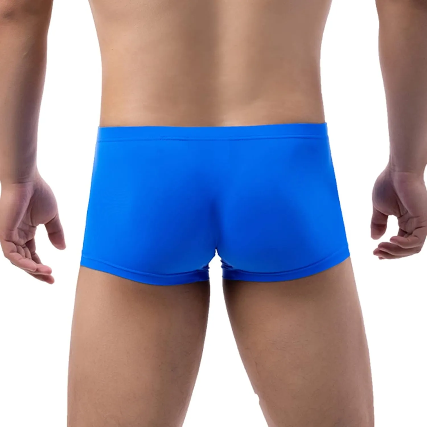Mens Underwear Boxer Briefs Cotton Sexy High Waisted Breathable Underwear Stretch Comfort Pouch Trunks with Elastic Waistband