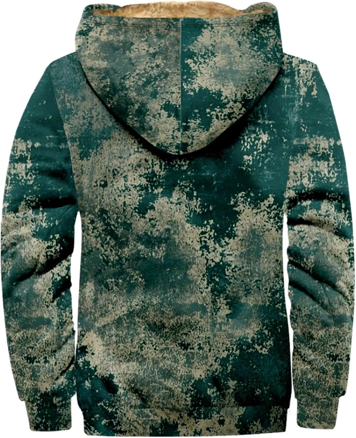 Men'S Winter Coats With Hood Fleece Lined Zipper Graphic Coat Warm Heavy Fashion Jacket