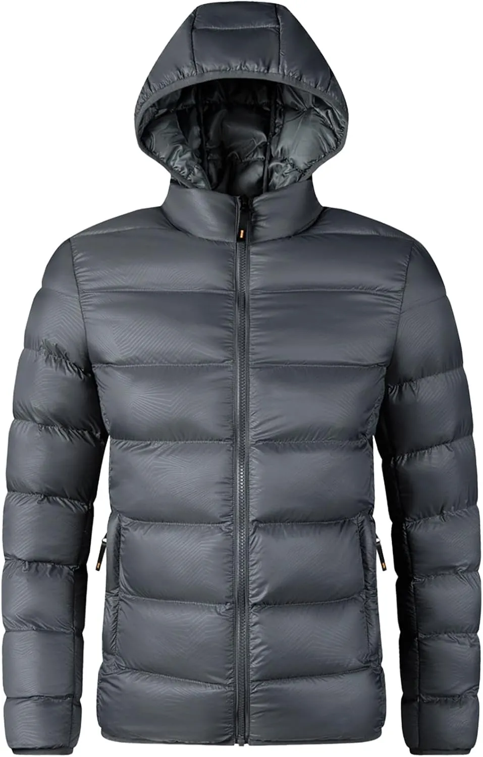 Men's Winter Hooded Coat Thickened Puffer Jacket with Removable Hood Waterproof Cotton Parka Jacket for Snowboarding
