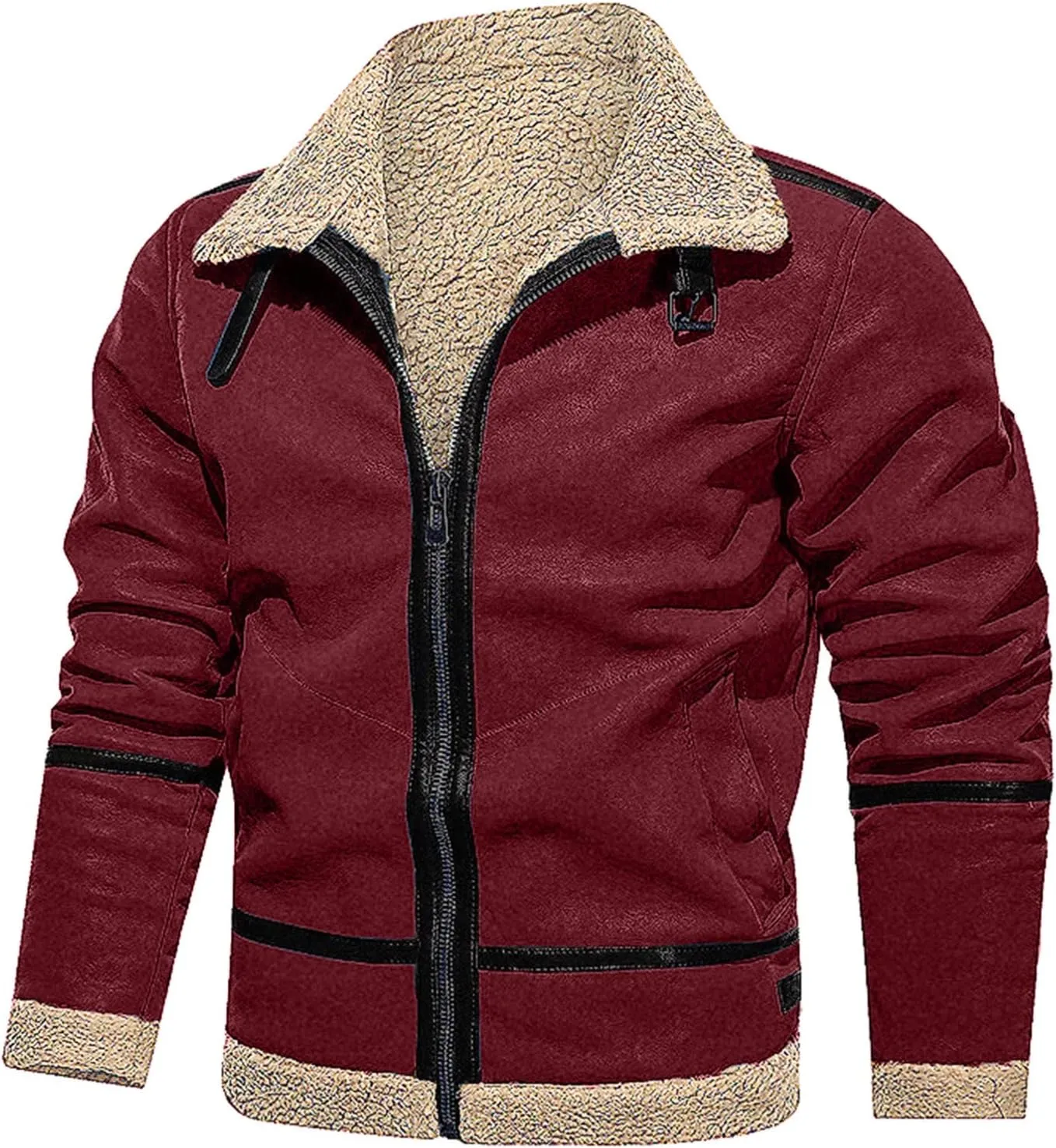 Men's Winter Jacket Windproof Coat Leisure Plus Size Hat Zip Pocket Cotton-Padded Warm Soft Hooded Jacket Coats