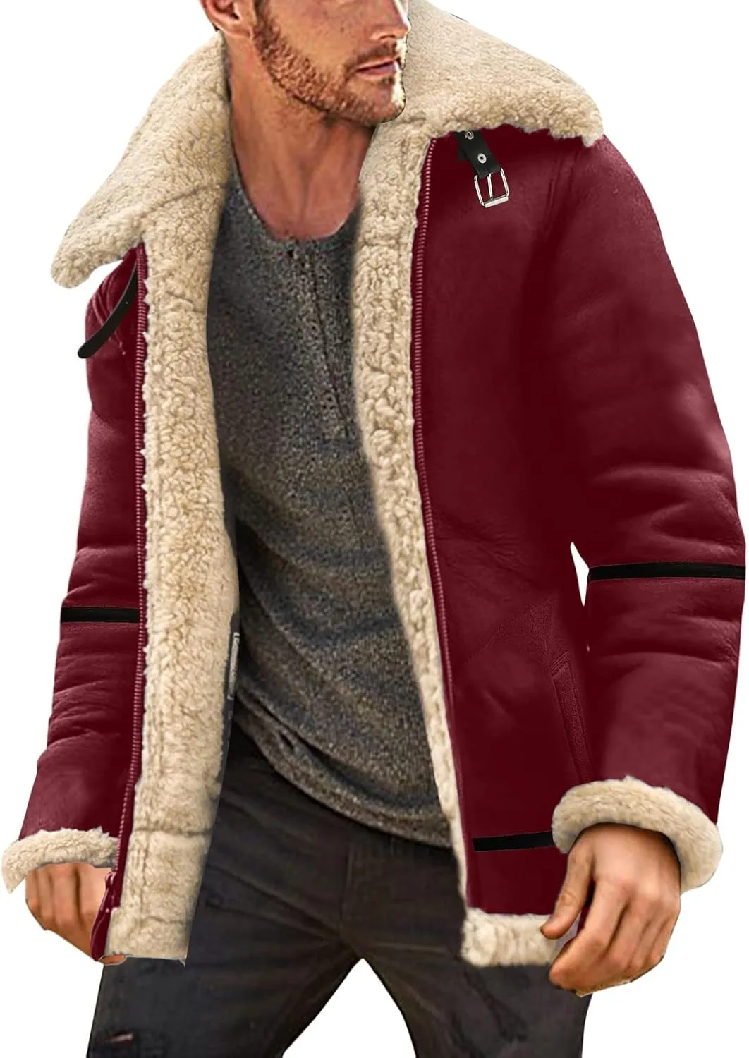 Men's Winter Jacket Windproof Coat Leisure Plus Size Hat Zip Pocket Cotton-Padded Warm Soft Hooded Jacket Coats
