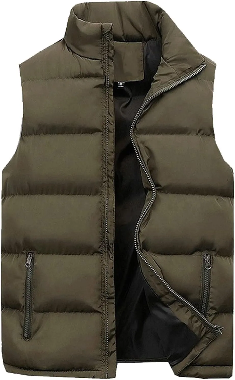 Mens Winter Jacket with Hood Quilted Puffer Jacket Full Zip Warm Thick Coats Cold Weather Work Outerwear Down Jacket