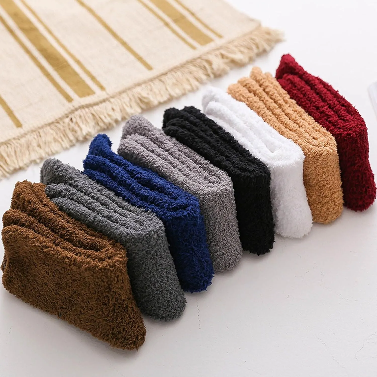 Mens Wool Socks Thermal Hiking Winter Boot Warm Thick Cozy Crew Comfy Work Socks For Men Running