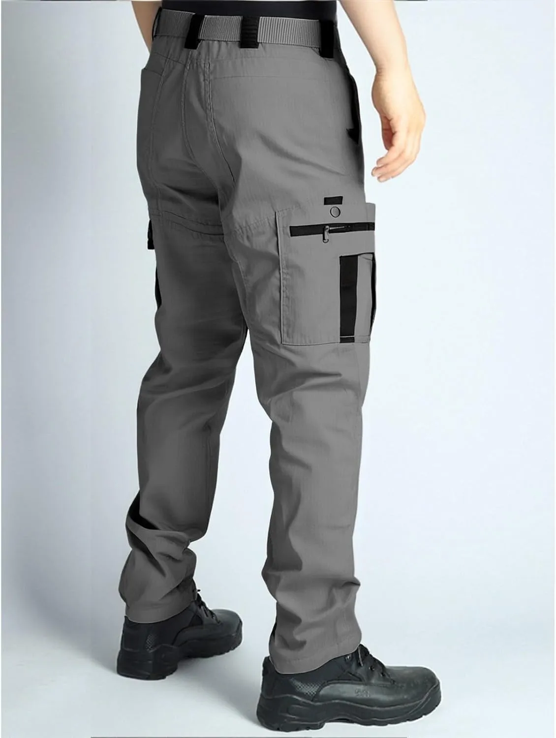 Men's Workout Cargo Pants Multi-Pocket Hiking Camping Slim Fit Pants