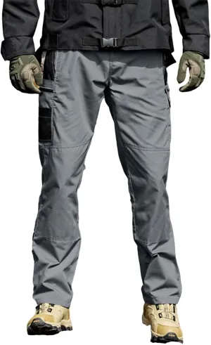 Men's Workout Cargo Pants Multi-Pocket Hiking Camping Slim Fit Pants