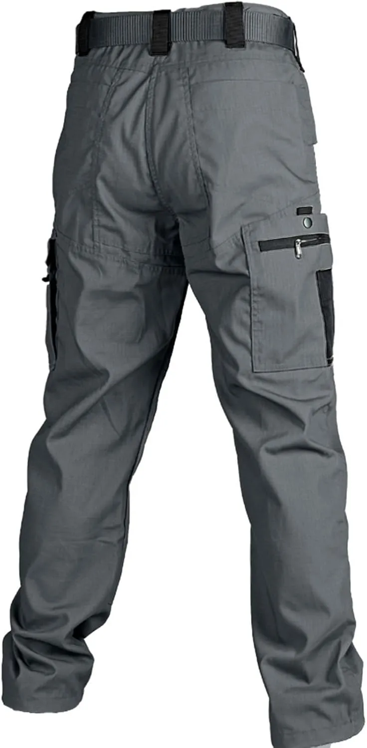 Men's Workout Cargo Pants Multi-Pocket Hiking Camping Slim Fit Pants