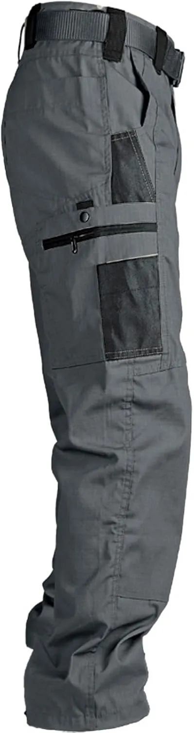Men's Workout Cargo Pants Multi-Pocket Hiking Camping Slim Fit Pants