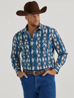 Men's Wrangler 112344419 Classic Fit Checotah® Western Long Sleeve Printed Shirtd