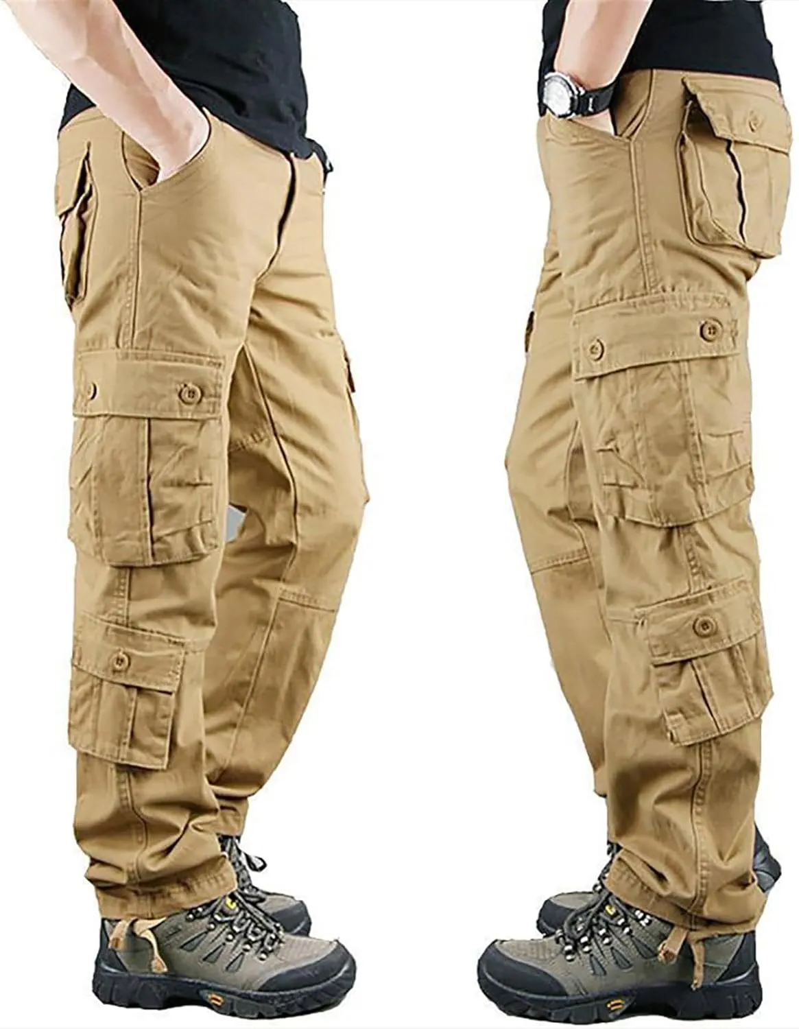 MIDOO Mens Pants Casual Stretch Athletic Training Track Joggers Drawstring Stretch Elastic Waist Pants Comfy Lounge Pants