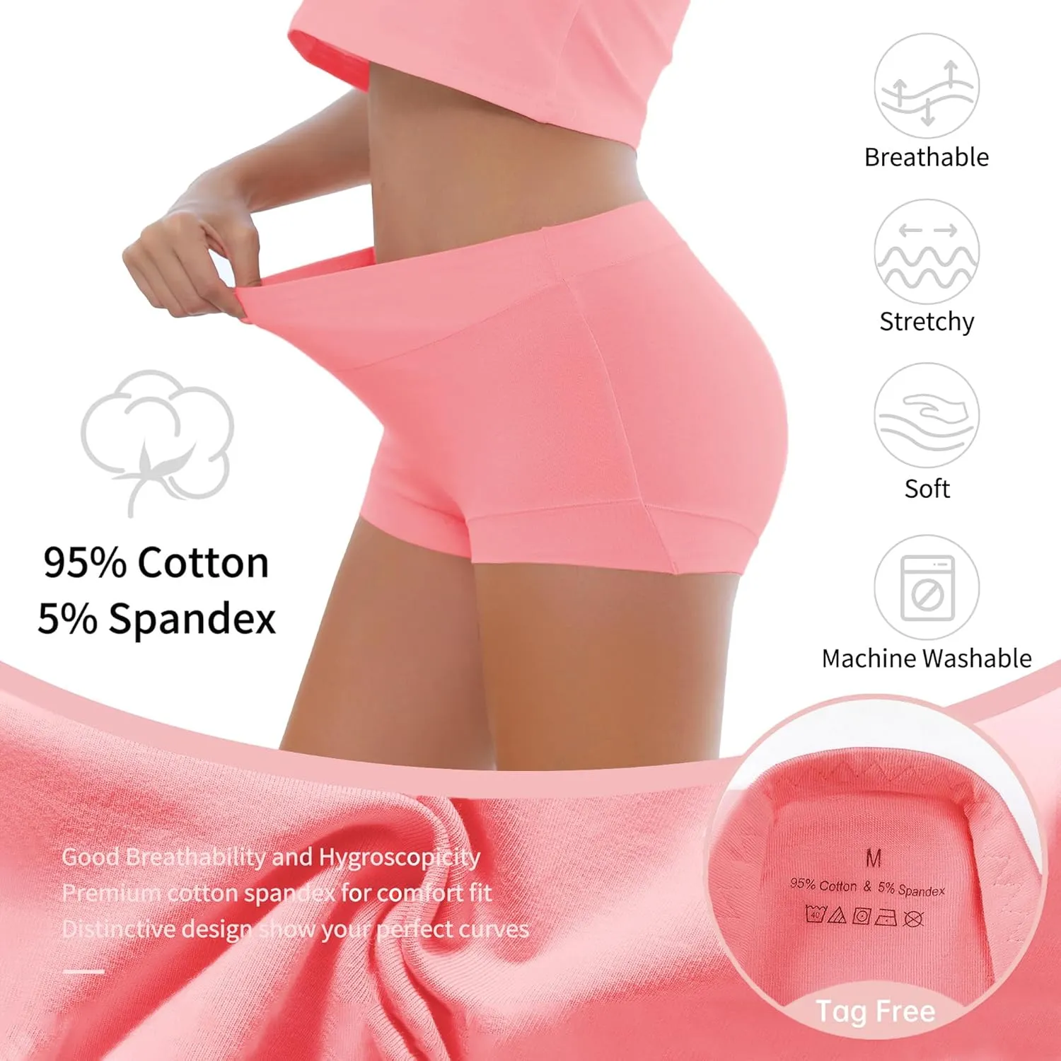 Migbean Boy Shorts Underwear for Women - Boxers for Women,womens Cotton Underwear,Boyshorts for Women,Cotton Boyshorts