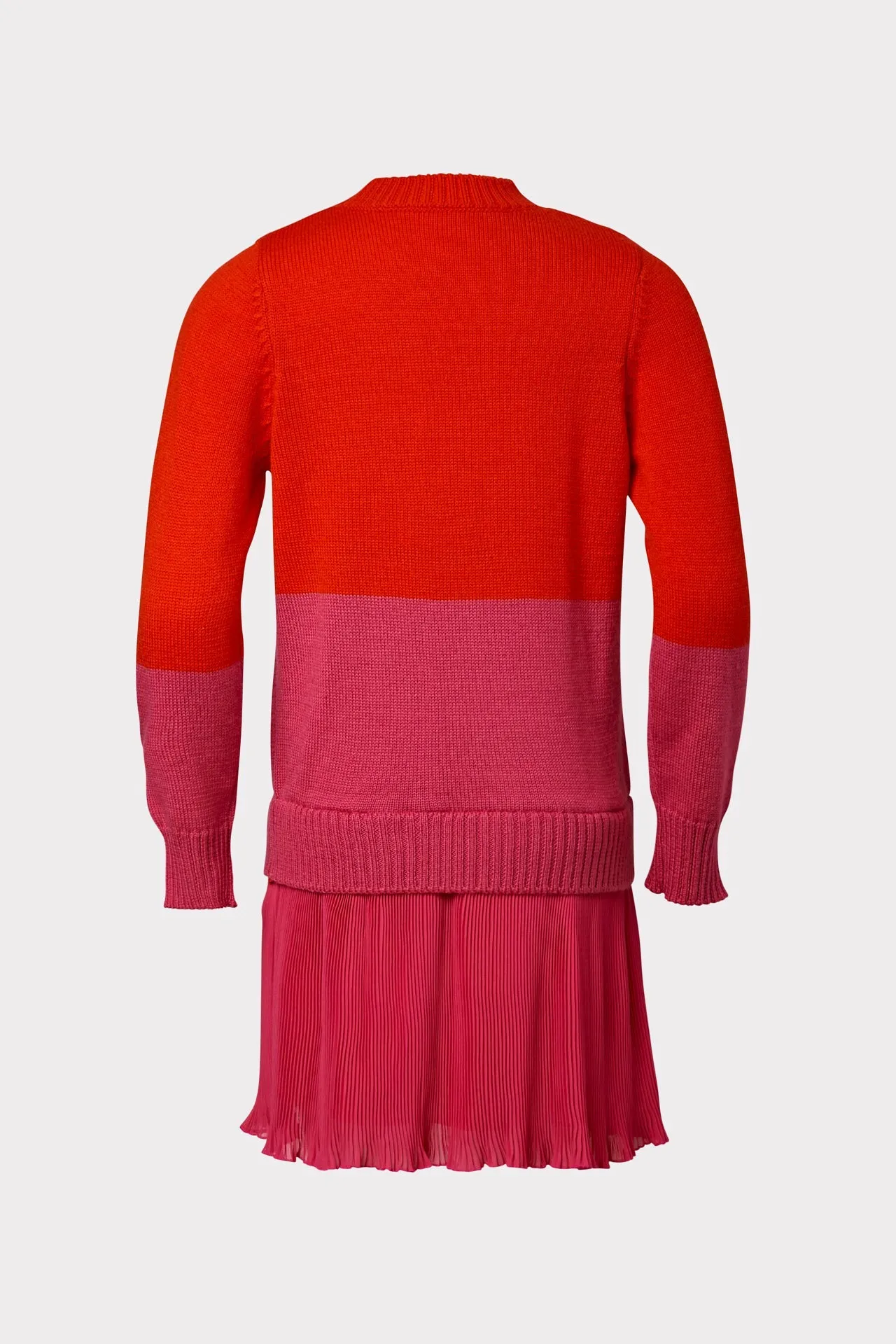 Milly Minis Colorblock Crew Neck Sweater Dress