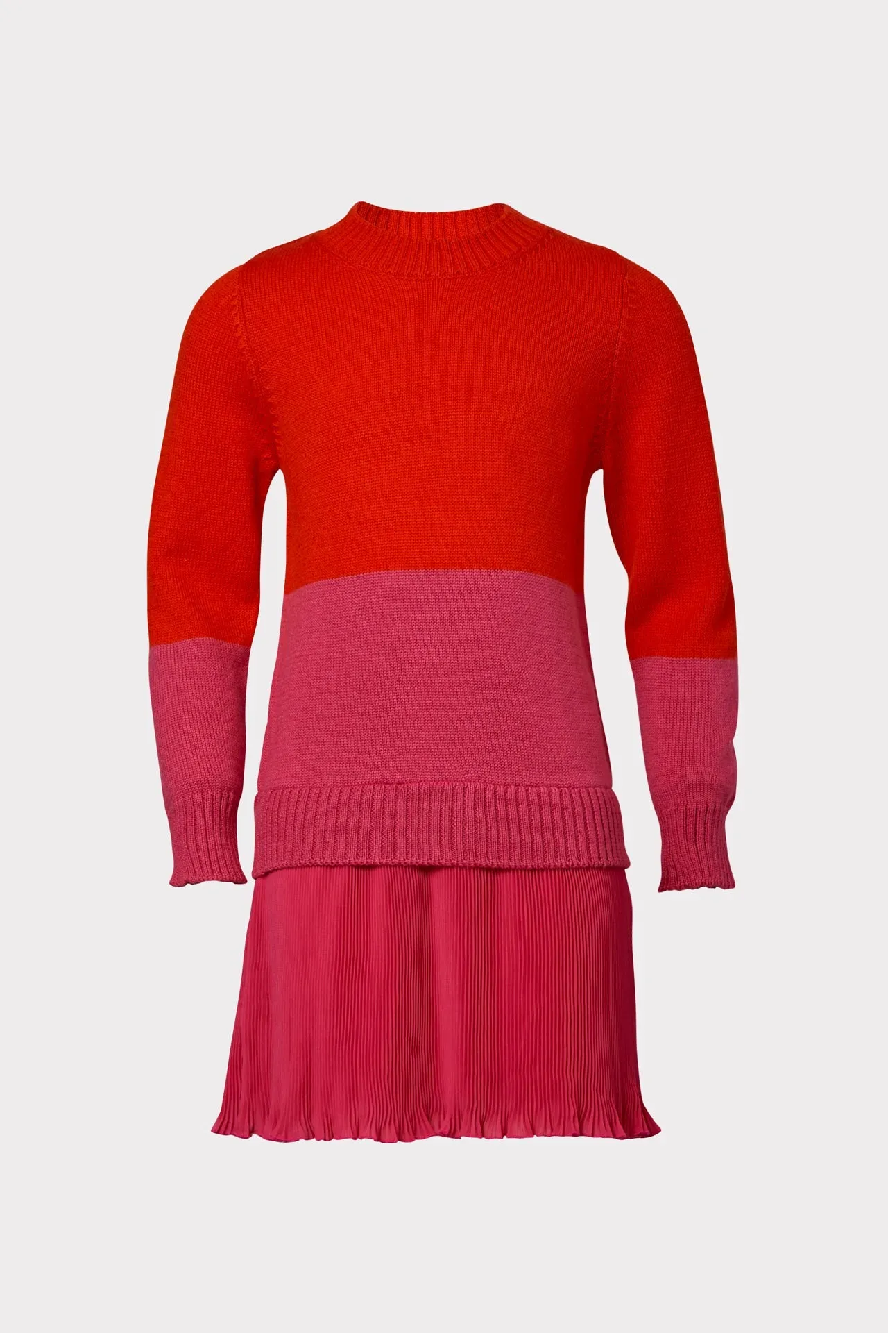 Milly Minis Colorblock Crew Neck Sweater Dress